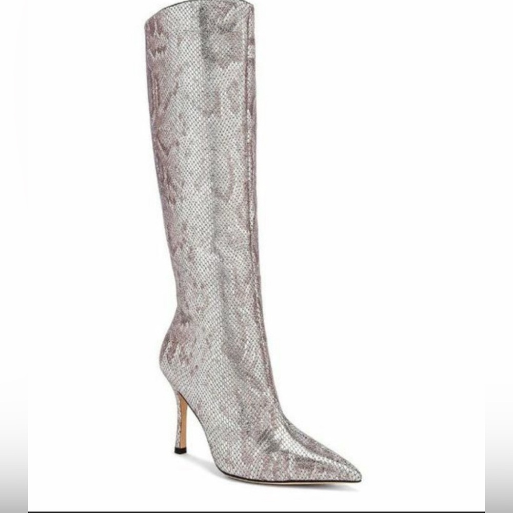 Larroude Kate Boot in Snake Metallic Women's Knee High 6.5